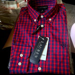 Boys Ralph Lauren Red/Navy Plaid Long sleeve Shirt